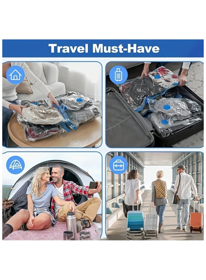 HIAS Vacuum Storage Bags (2Jumbo + 2Large + 2Small + 1Pump) Reusable Compression Bags for Clothes Blankets Duvets Pillows 75% Space Saving Wardrobe Travel Storage - Image 5